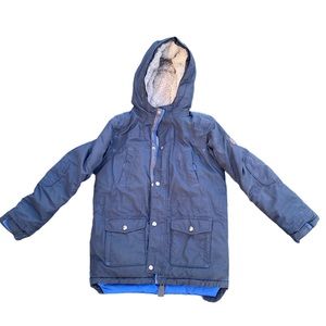 Kids Expedition Waterproof Winter Down Parka in navy and royal blue size 10-12